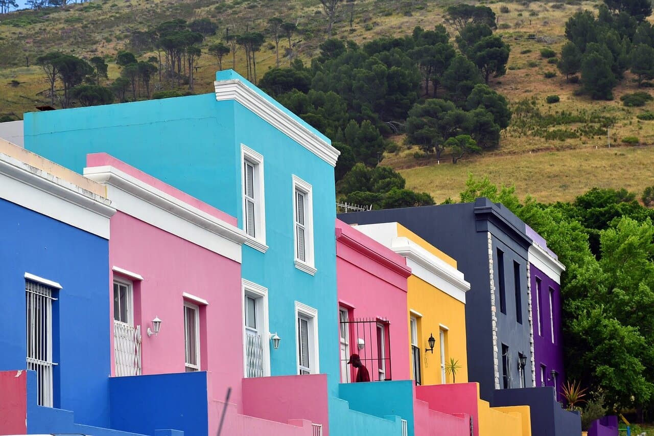 Where to Stay in Cape Town - Colorful architecture buildings showcasing vibrant design in Cape Town.