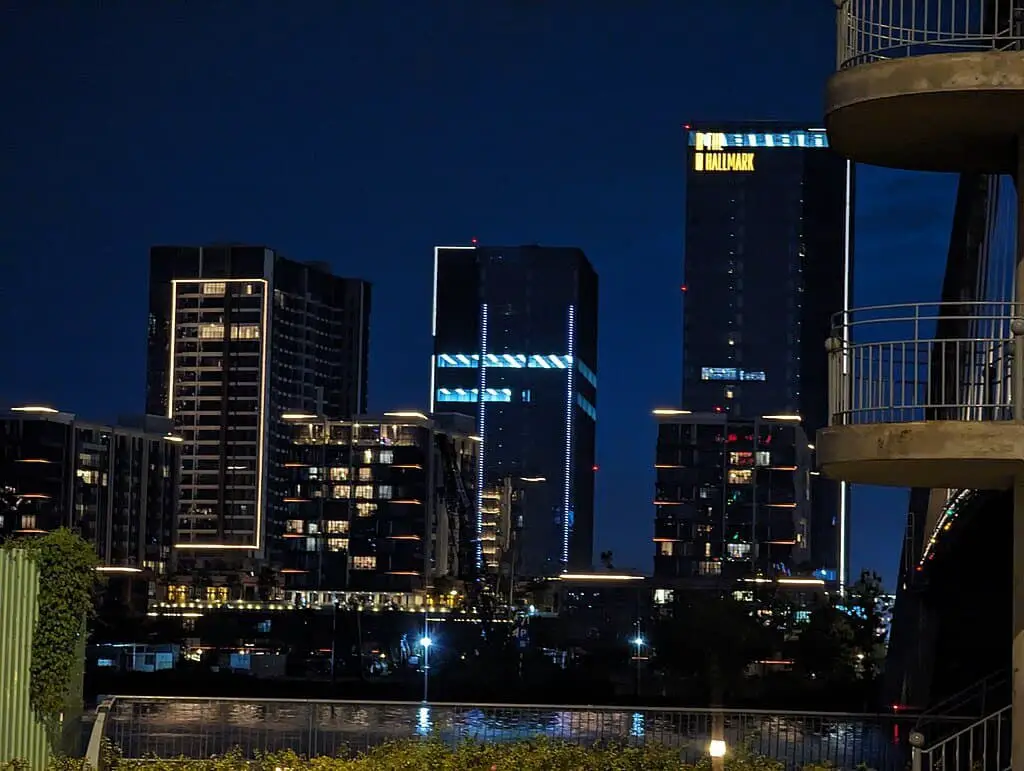 View of Ho Chi Minh City's district with modern buildings and urban landscape