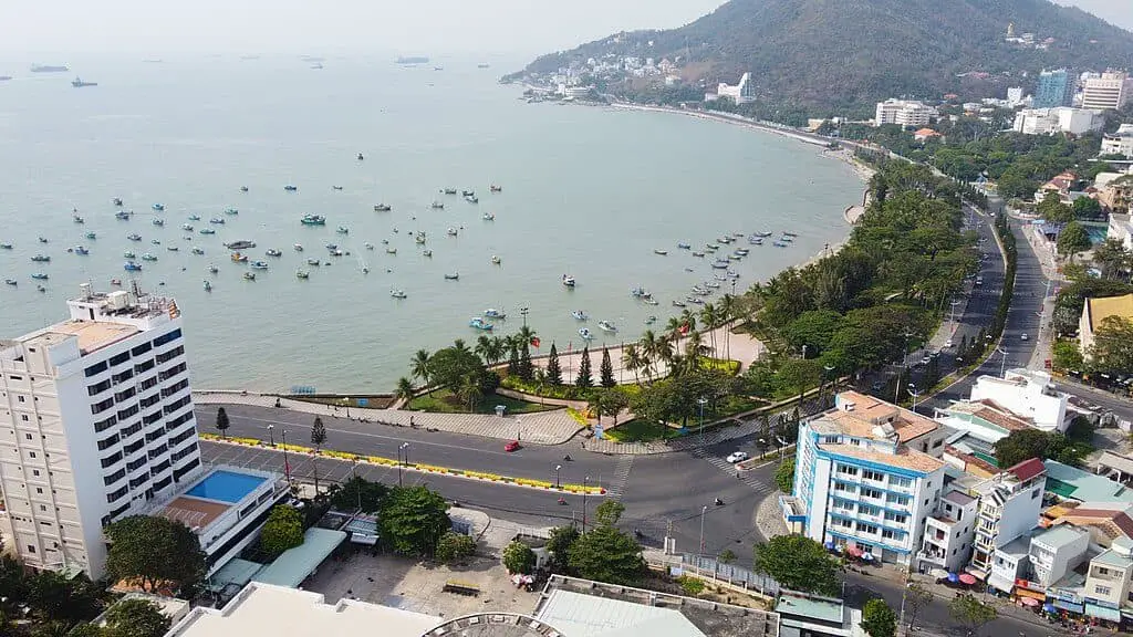 Beautiful coastal view of Vung Tau with its beaches and skyline