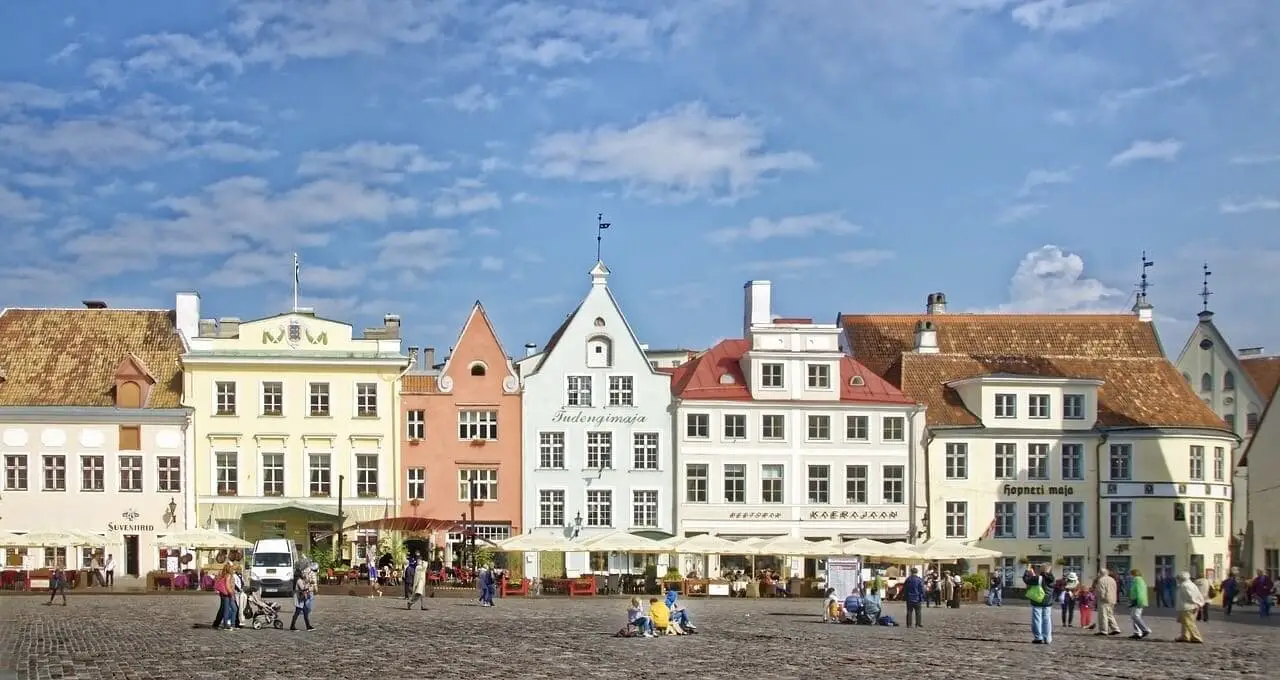 Beautiful view of a scenic spot in Tallinn, Estonia, surrounded by historic charm