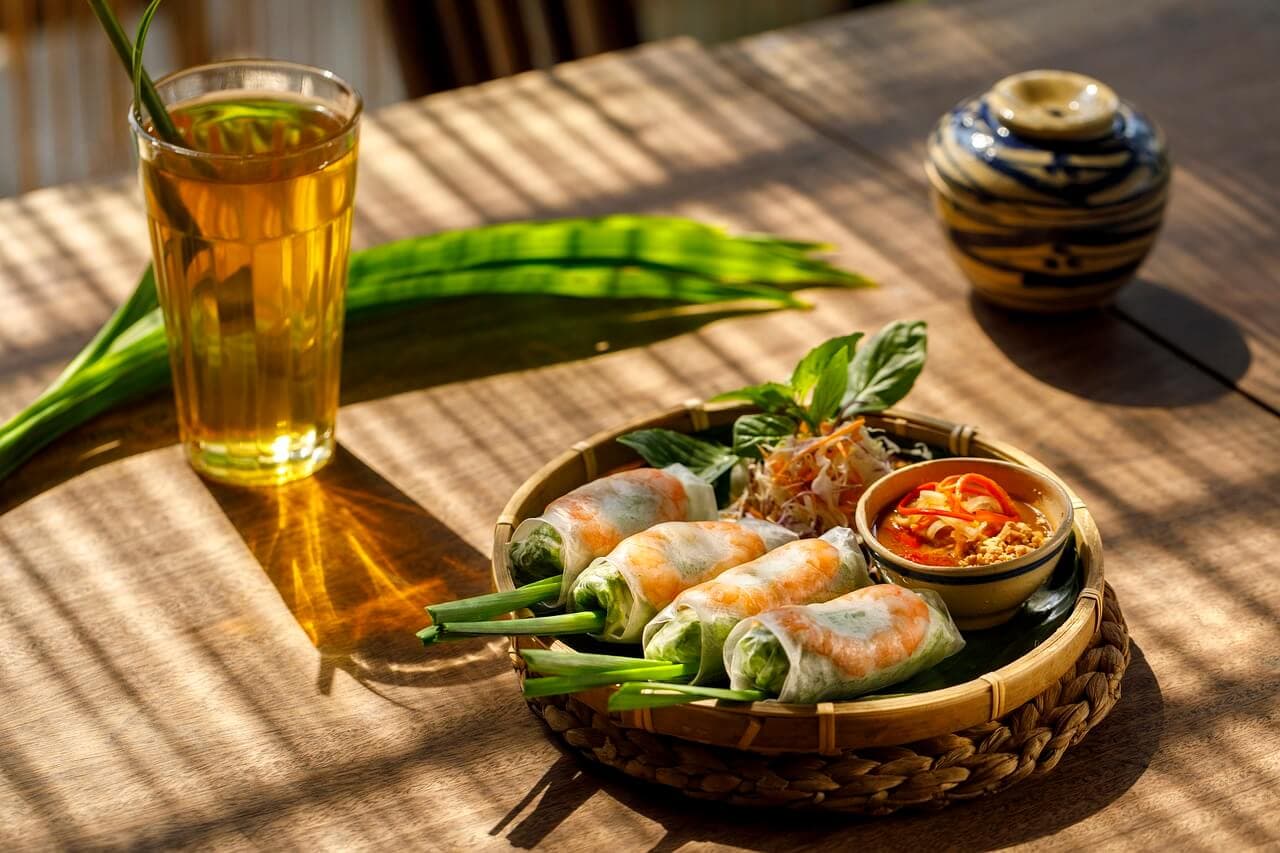 Delicious spring roll served as part of a meal in Tallinn
